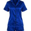 11 Комплект Къса Сатенена Пижама – Синя – „Dory“