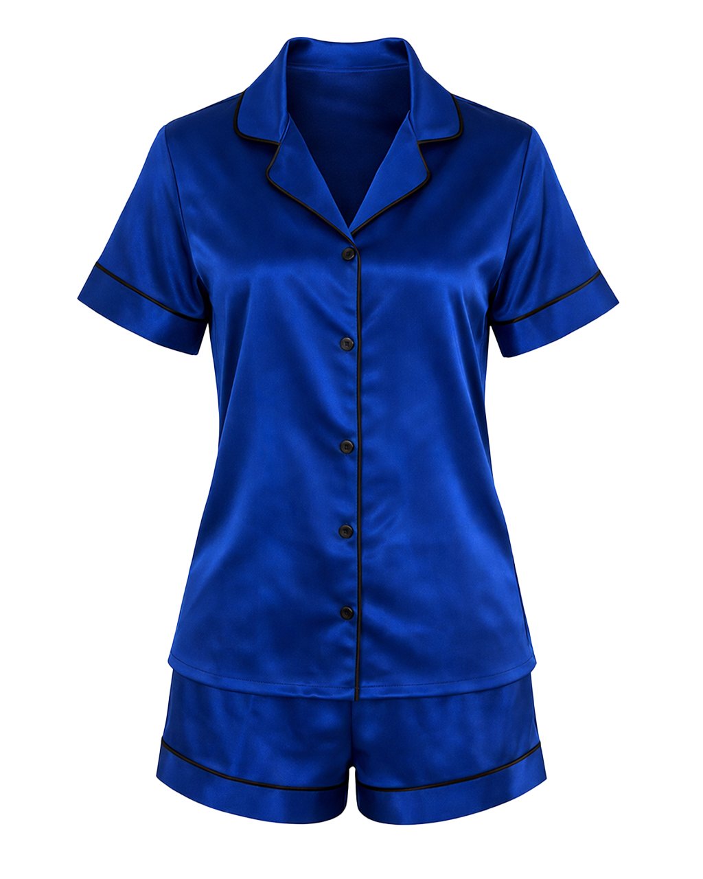 Комплект Къса Сатенена Пижама – Синя – „Dory“