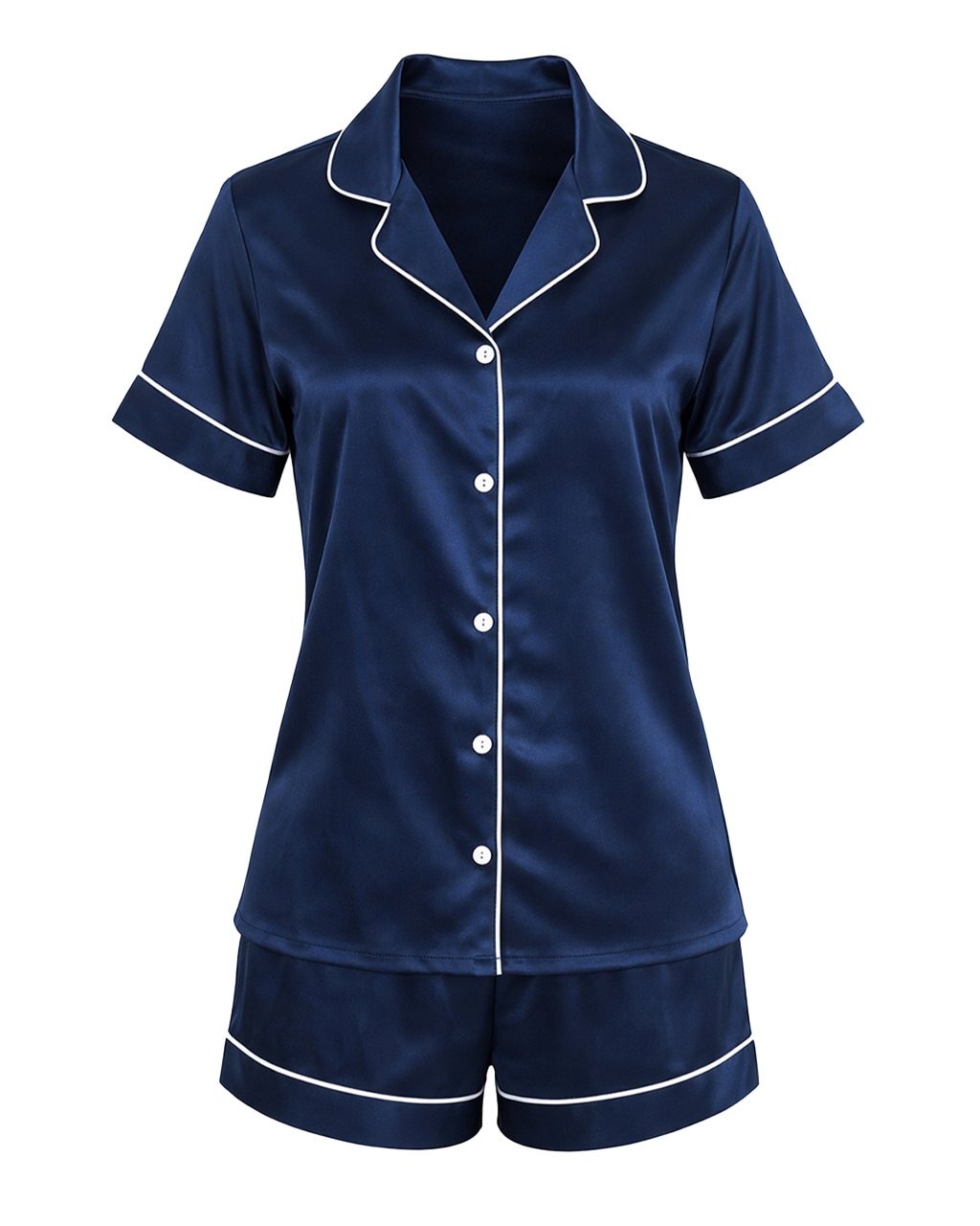 Комплект Къса Сатенена Пижама – Тъмносиньо – „Midnight“