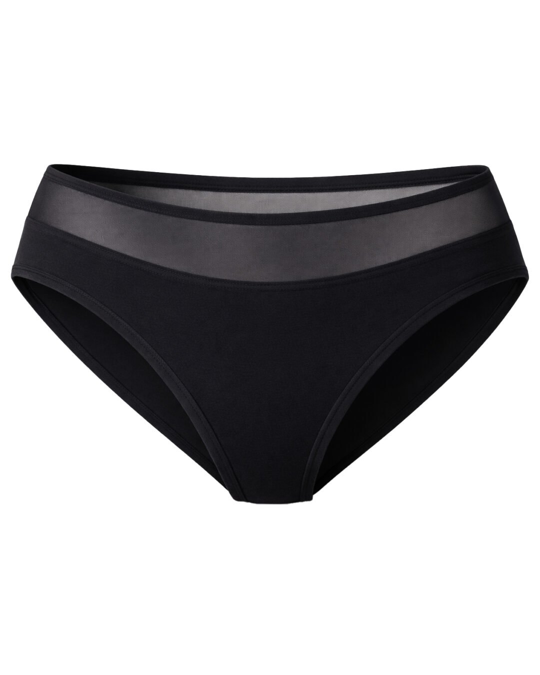 Черни Памучни Дамски Бикини с Тюл, M - XL