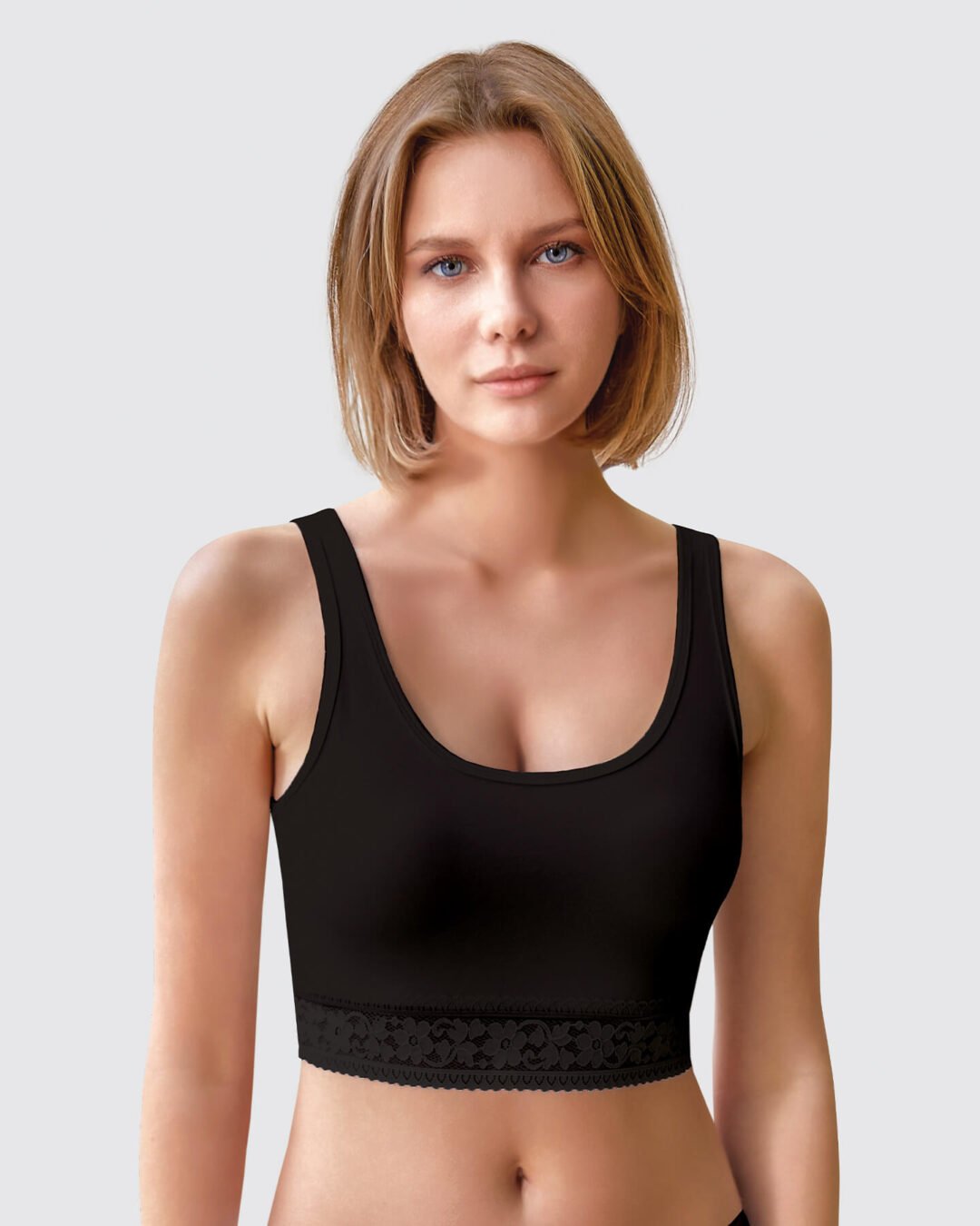 Черен Топ - Бюстие, Модал/Памук, M - XL