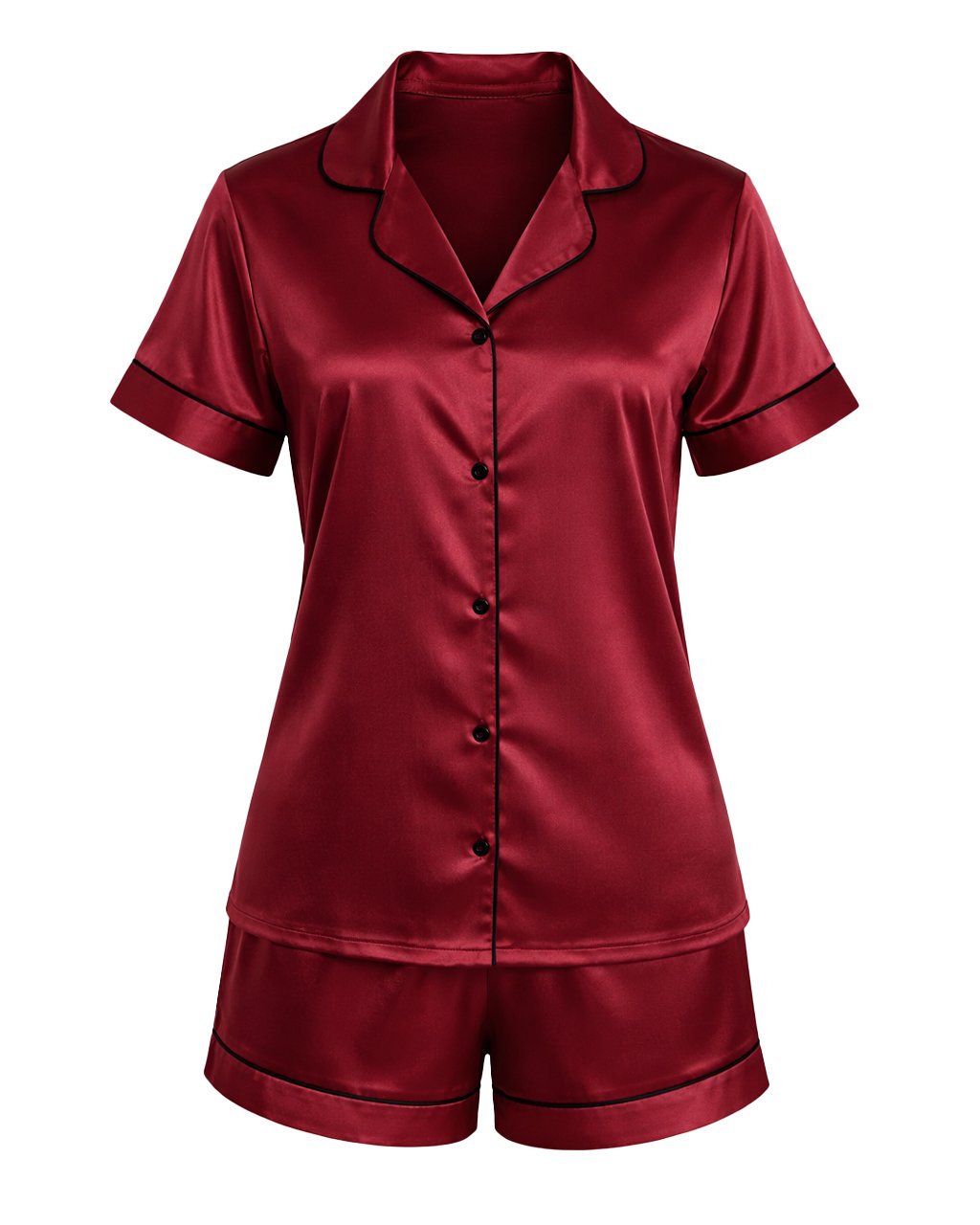 1 Комплект Къса Сатенена Пижама – Червена – „Passion“