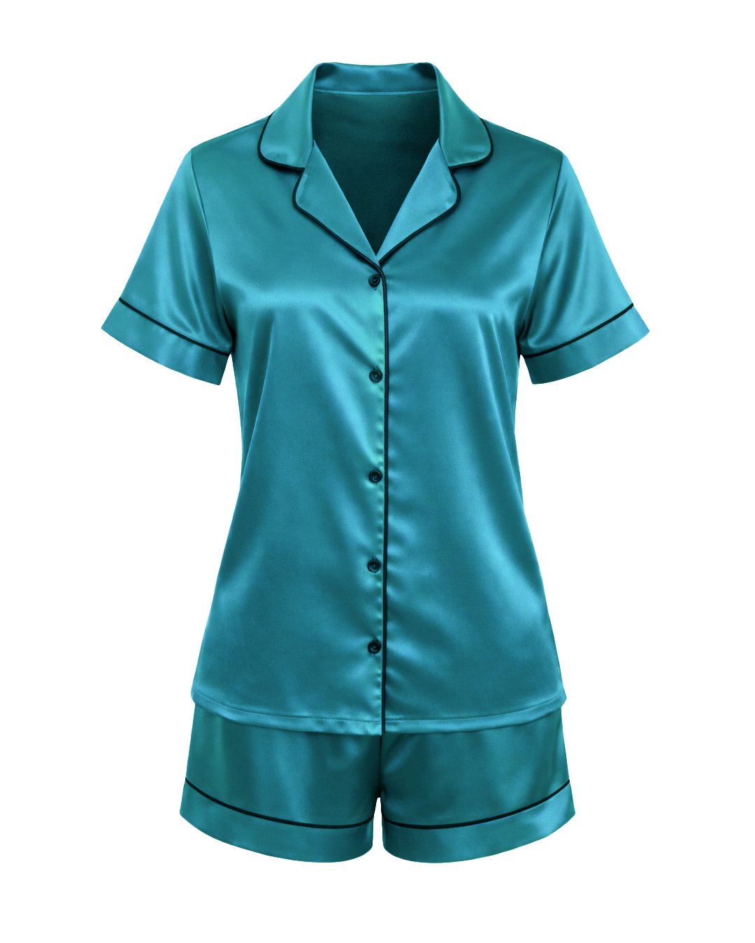 14 Комплект Къса Сатенена Пижама – Зелена – „Selen“