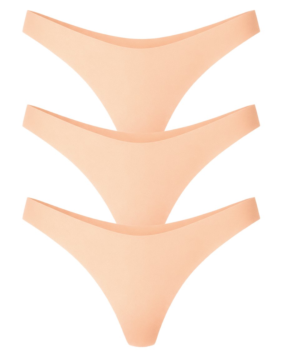 Промо Пакет - 3 броя Безшевни Дамски Прашки, Лазерно Рязани, 4 Цвята, M - XL