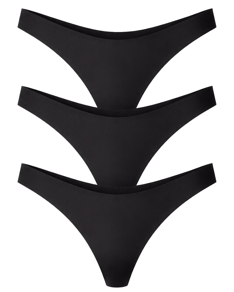 Промо Пакет - 3 броя Безшевни Дамски Прашки, Лазерно Рязани, 4 Цвята, M - XL