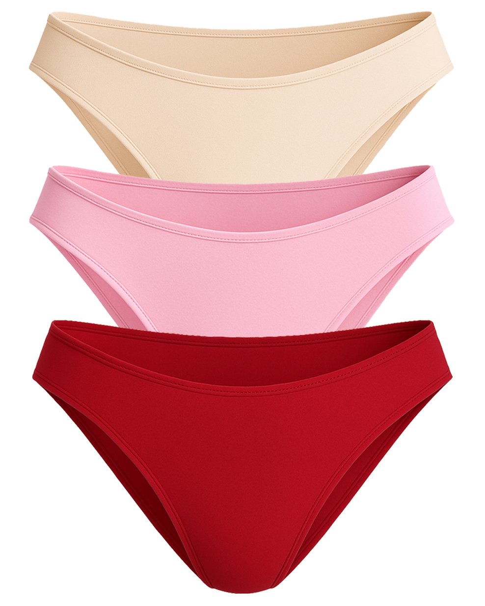 107 Промо Пакет - 3 броя Памучни Дамски Бикини, 5 Цвята, S - XL